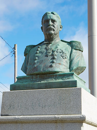 Shafter Monument Bust in Galesburg, MI. Image ©2016 Look Around You Ventues, LLC.